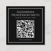 Minimale Logo-QR-Code Schwarz-Weiß Visitenkarte (Rückseite)