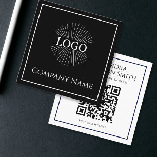 Minimale Logo-QR-Code-Visitenkarte Quadratische Visitenkarte