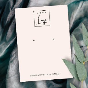 Minimale Logo-Soft Blush Pink-Ohrring-Anzeige Visitenkarte