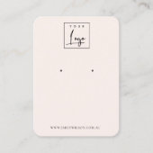 Minimale Logo-Soft Blush Pink-Ohrring-Anzeige Visitenkarte (Vorderseite)