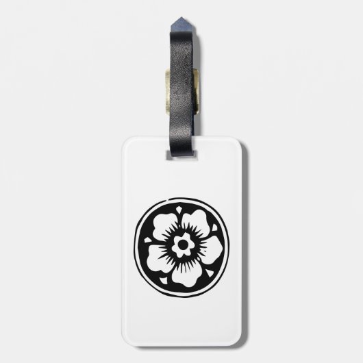 Minimale Logokombination Weißes Gepäck Gepäckanhänger (Rückseite vertikal)