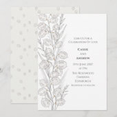 Minimale Lunaria Gold-Tinte Botanische Hochzeits E Einladung (Vorne/Hinten)
