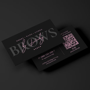 Minimale Luxus-Brauenkünstlerin Pink Schwarz Visitenkarte