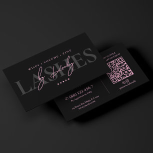 Minimale Luxus-Wimpernkünstlerin Ästhetik Pink Sch Visitenkarte
