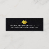 minimale Make-up Schönheit beruflich modernes Schw Mini Visitenkarte (Rückseite)