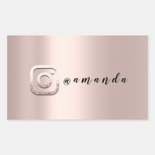 Minimale Makeup Rose Veranstaltung Instagra Logo S Rechteckiger Aufkleber