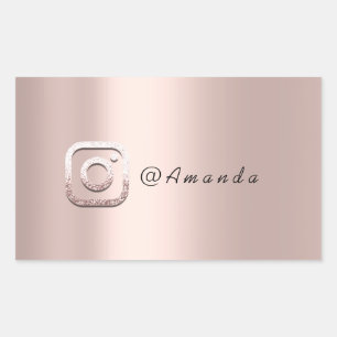 Minimale Makeup Rose Veranstaltung Instagra Logo S Rechteckiger Aufkleber