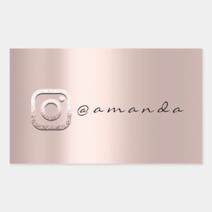 Minimale Makeup Rose Veranstaltung Instagra Logo S Rechteckiger Aufkleber