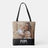 Minimale Mama etabliertes Script Black Foto Tasche (Rückseite)