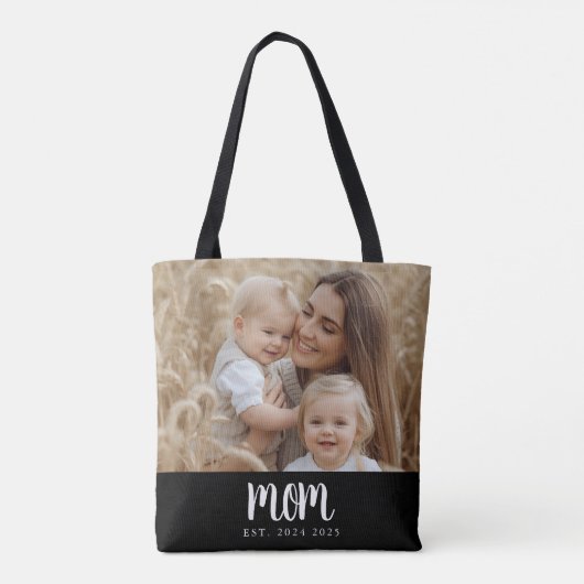 Minimale Mama etabliertes Script Black Foto Tasche (Rückseite)