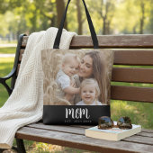 Minimale Mama etabliertes Script Black Foto Tasche