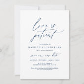 Minimale Marine, Liebe ist geduldig, Hochzeit vers Einladung (Vorderseite)