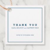 Minimale Marinebar und weiße quadratische Hochzeit Geschenkanhänger (Vorderseite)