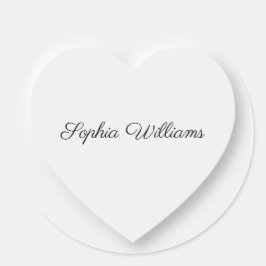 Minimale Marke für 3D-Schattenherz Runder Aufkleber