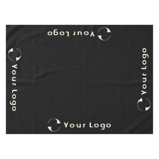 Minimale Markenmesse für Business-Logo Schwarz Tischdecke (Vorderseite (Horizontal))