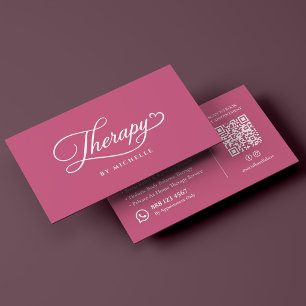 Minimale Massagetherapeutin Pink Visitenkarte