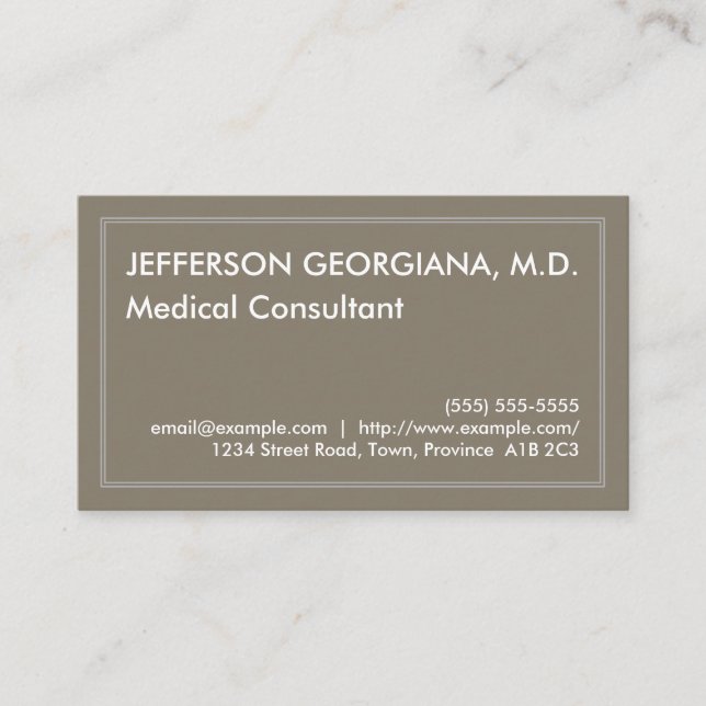 Minimale Medical Consultant Business Card Visitenkarte (Vorderseite)