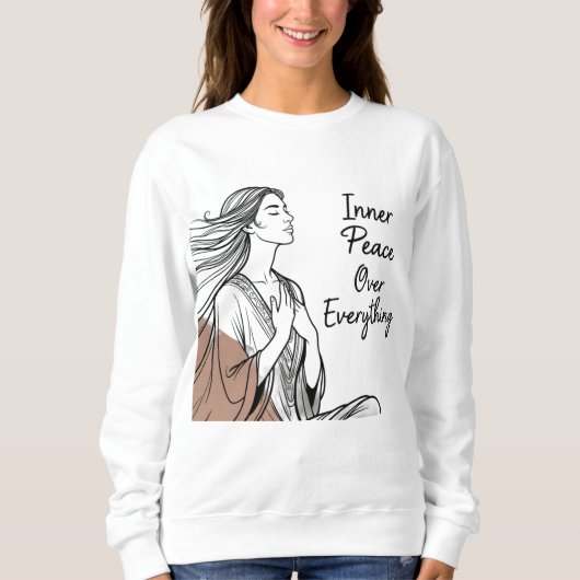Minimale Meditationszitate "Innerer Frieden über a Sweatshirt (Vorderseite)