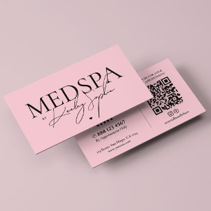 Minimale Medspa-Ästhetik Rosa Esthetikerin Visitenkarte