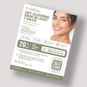 Minimale Medspa-Therapeutin Esthetikerin Sage Flyer