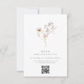 Minimale Menge getrocknete Wildblume Hochzeiten QR RSVP Karte (Vorderseite)