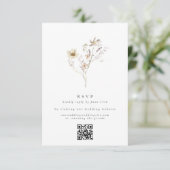 Minimale Menge getrocknete Wildblume Hochzeiten QR RSVP Karte (Stehend Vorderseite)