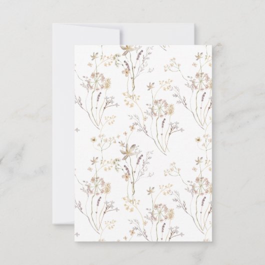 Minimale Menge getrocknete Wildblume Hochzeiten QR RSVP Karte (Rückseite)