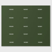 Minimale MERRY | Waldgrüne Feiertage Geschenkpapier (Flach)