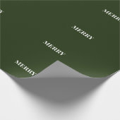 Minimale MERRY | Waldgrüne Feiertage Geschenkpapier (Ecke)