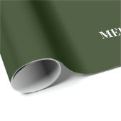 Minimale MERRY | Waldgrüne Feiertage Geschenkpapier (Rolleneckpunkt)