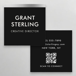 Minimale metallische schwarze Gold-QR-Code profess Quadratische Visitenkarte