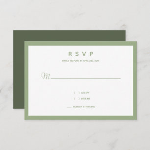 Minimale Mikro-Hochzeitssage RSVP Karte