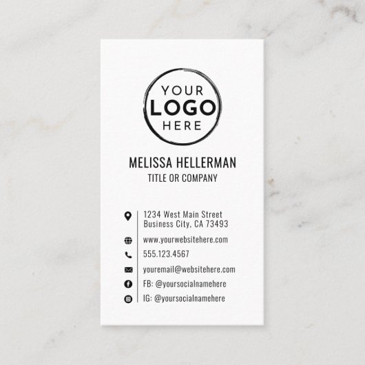 Minimale minimale minimale minimale vertikale Logo Visitenkarte (Vorderseite)