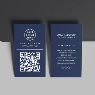 Minimale minimale minimale Navy Blue-Logos für den Visitenkarte