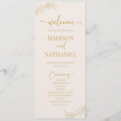 Minimale Minimalistische Beige Gold Branch Leaf Ho Programm (Vorderseite)