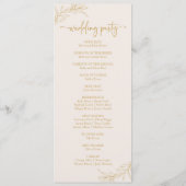 Minimale Minimalistische Beige Gold Branch Leaf Ho Programm (Rückseite)