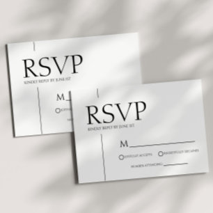 Minimale Minimalistische einfache Hochzeitskarte RSVP Karte