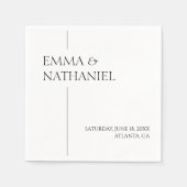 Minimale Minimalistische einfache Schwarz-weiße Ho Serviette (Vorderseite)