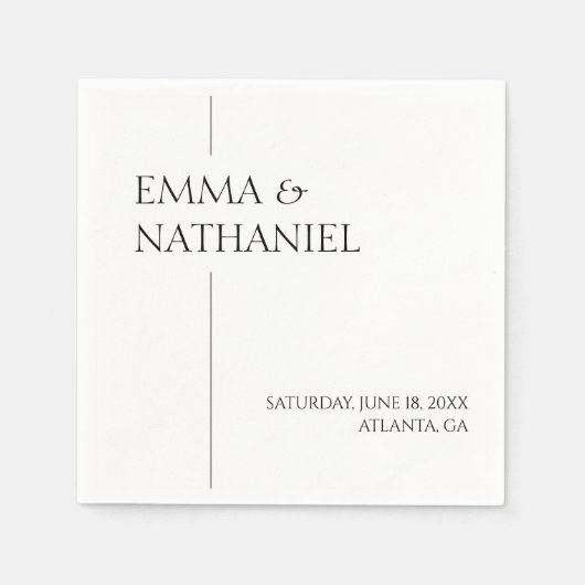 Minimale Minimalistische einfache Schwarz-weiße Ho Serviette (Vorderseite)