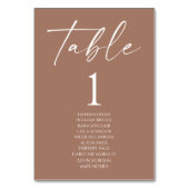 Minimale Minimalistische Elegante Mocha Mousse Hoc Tischnummer (Rückseite)