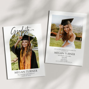 Minimale Minimalistische Foto Arch Graduation Part Einladung