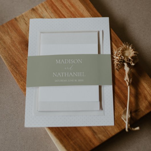 Minimale Minimalistische Grüne Hochzeit Einladungsbanderole