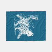 Minimale Minimalistische Katzenkunst Fleecedecke (Vorderseite (Horizontal))
