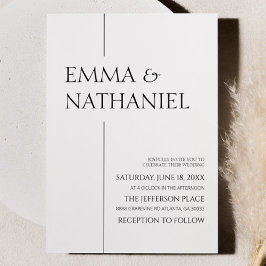 Minimale Minimalistische Schwarz-weiße Einfache Ho Einladung