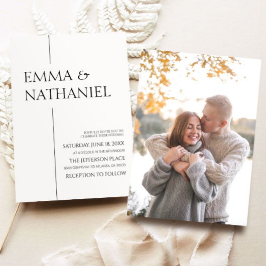 Minimale Minimalistische Schwarz-weiße Einfache Ho Einladung