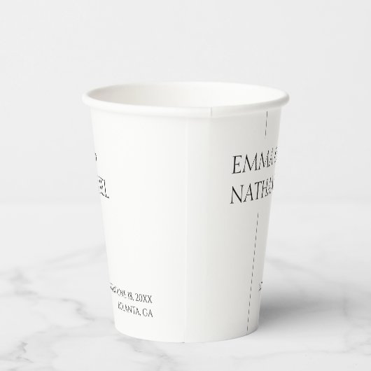 Minimale Minimalistische Schwarz-weiße Einfache Ho Pappbecher (Rechts)