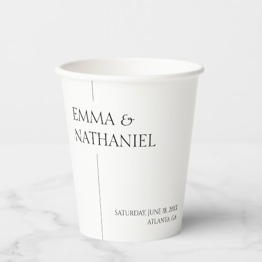 Minimale Minimalistische Schwarz-weiße Einfache Ho Pappbecher (Vorderseite)