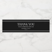 Minimale Minimalistische Schwarz-weiße Gastgeschen Wasserflaschenetikett (Einzelnes Label)