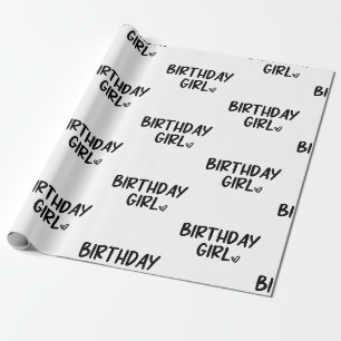 Minimale Minimalistische Schwarz-weiße Geburtstags Geschenkpapier