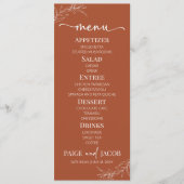 Minimale Minimalistische Terracotta Branch Leaf We Menükarte (Vorderseite)